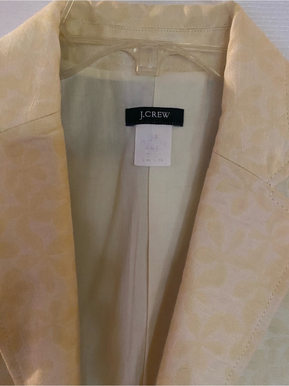 J. Crew Pale Yellow Patterned Blazer - Picture 2 of 2